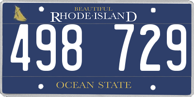 RI license plate 498729