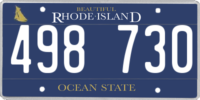 RI license plate 498730