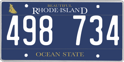 RI license plate 498734