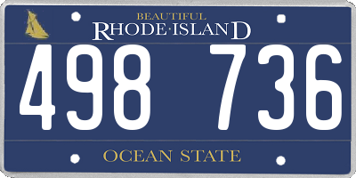 RI license plate 498736
