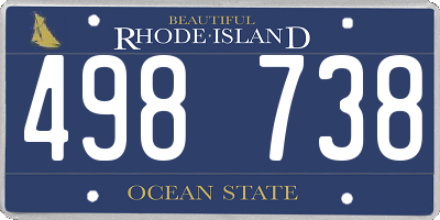 RI license plate 498738