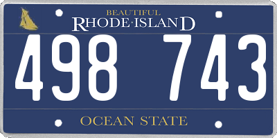 RI license plate 498743
