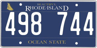 RI license plate 498744