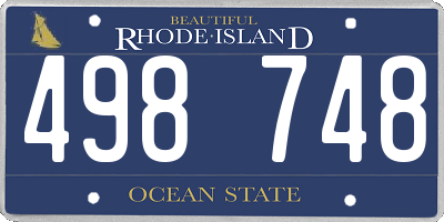 RI license plate 498748