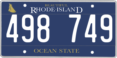 RI license plate 498749