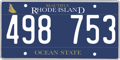 RI license plate 498753