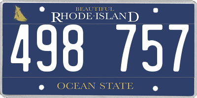 RI license plate 498757