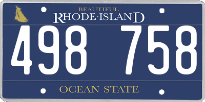 RI license plate 498758