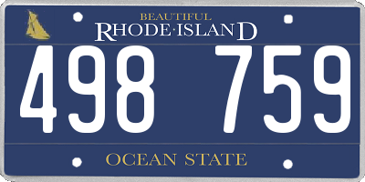RI license plate 498759