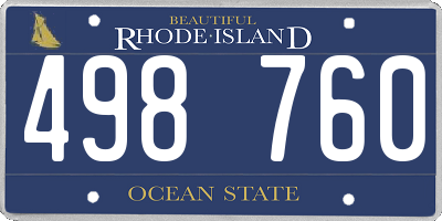 RI license plate 498760
