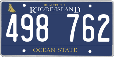 RI license plate 498762