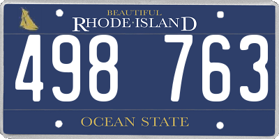 RI license plate 498763