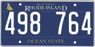 RI license plate 498764