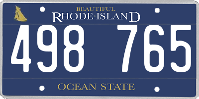 RI license plate 498765