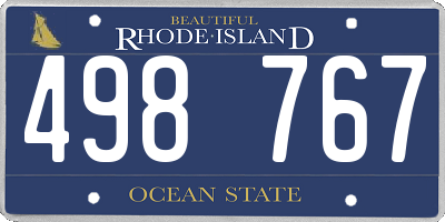 RI license plate 498767