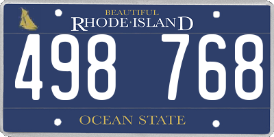 RI license plate 498768