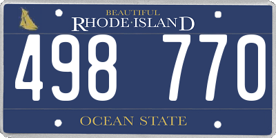 RI license plate 498770
