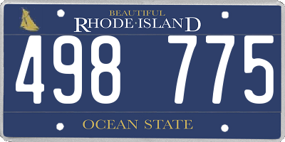 RI license plate 498775