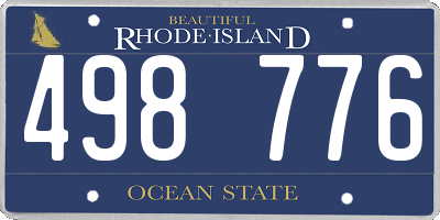 RI license plate 498776