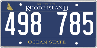 RI license plate 498785