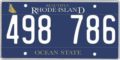 RI license plate 498786