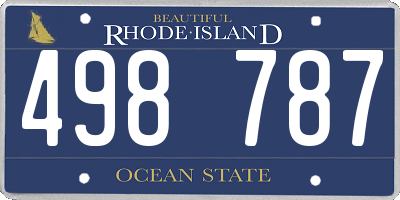 RI license plate 498787