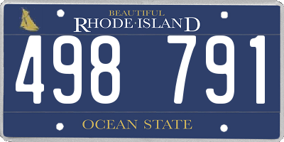 RI license plate 498791