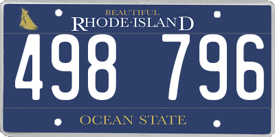 RI license plate 498796