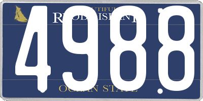 RI license plate 4988