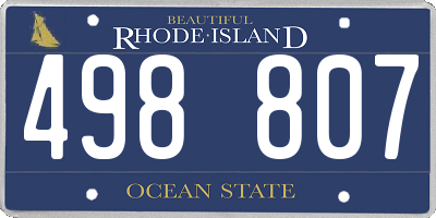 RI license plate 498807