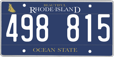 RI license plate 498815