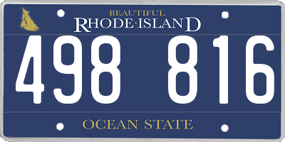 RI license plate 498816
