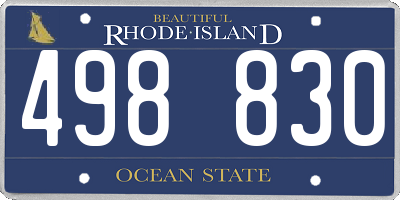 RI license plate 498830