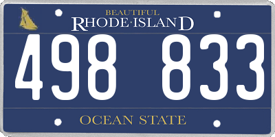 RI license plate 498833