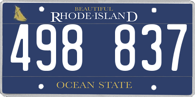 RI license plate 498837