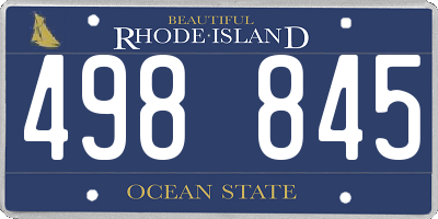 RI license plate 498845