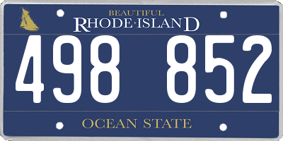 RI license plate 498852
