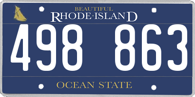 RI license plate 498863