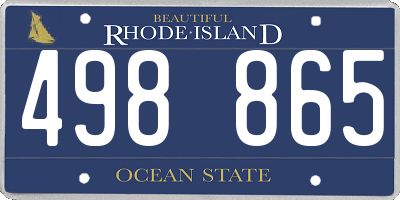 RI license plate 498865