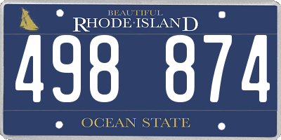RI license plate 498874