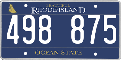 RI license plate 498875