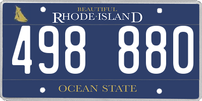 RI license plate 498880