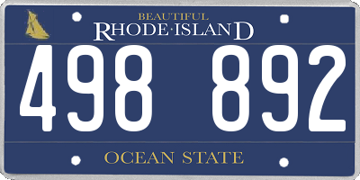 RI license plate 498892