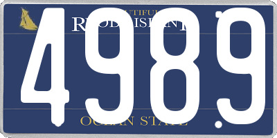 RI license plate 4989