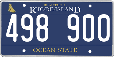 RI license plate 498900