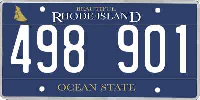 RI license plate 498901