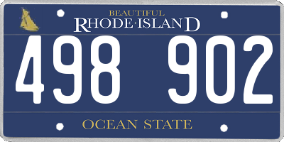 RI license plate 498902