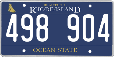 RI license plate 498904