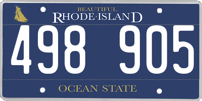 RI license plate 498905