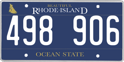 RI license plate 498906